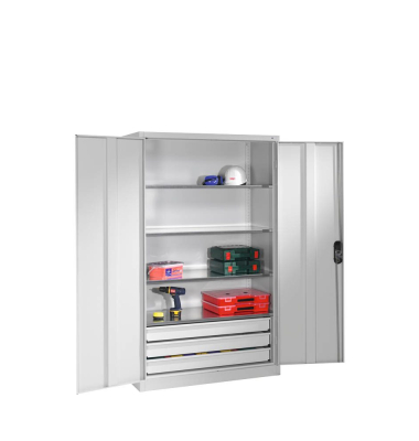 Stahlschrank 8931-503 S10421 lichtgrau 120,0 x 50,0 x 195,0 cm, aufgebaut